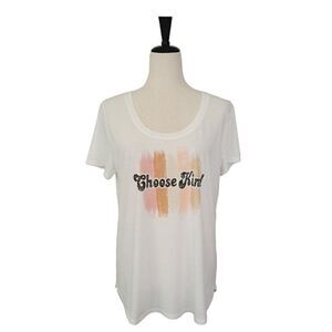 Maurices White Scoop Neck Choose Kind Short Sleeve Graphic T-shirt Size L
